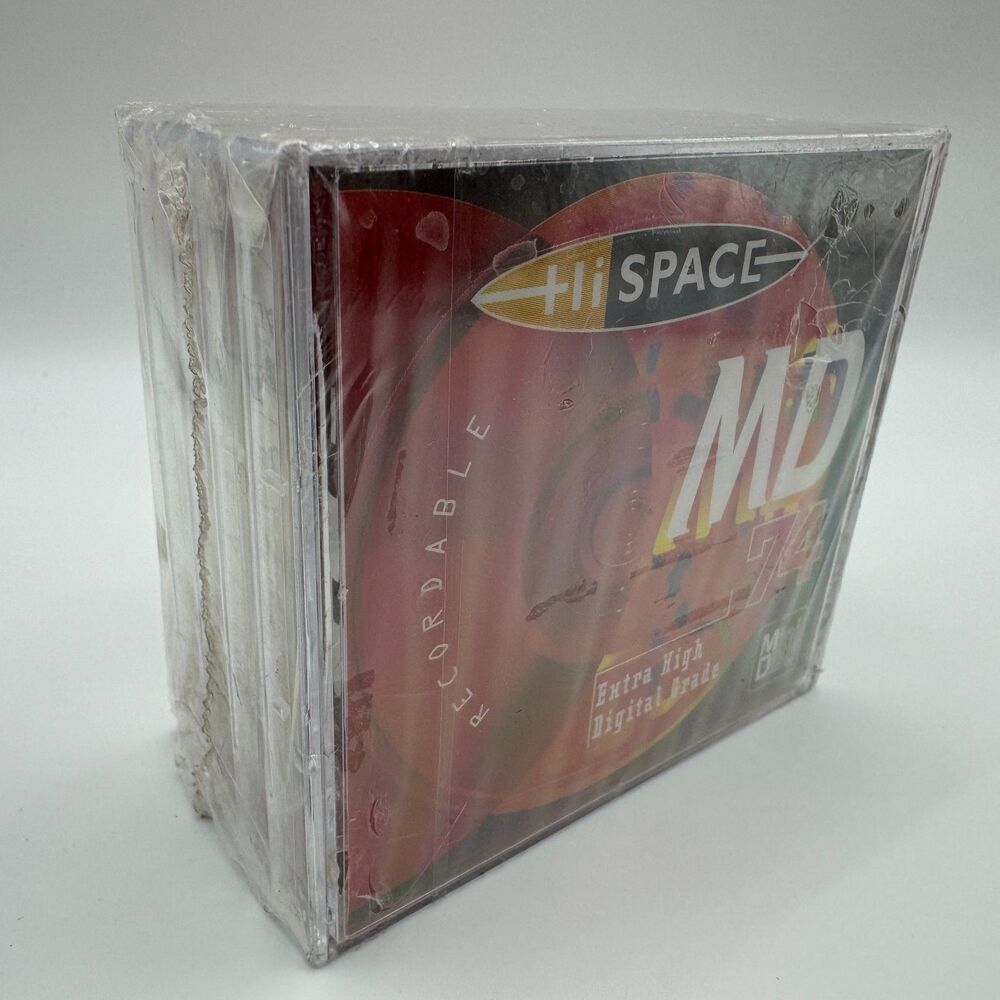Hi-Space MD 74 Blank MiniDisc Lot of 5 Sealed Vintage Translucent Red France